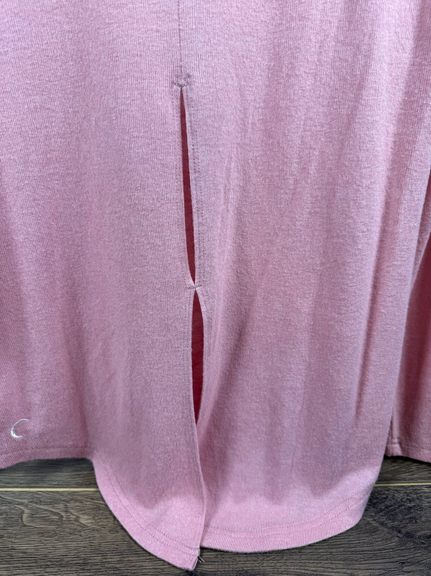 ZYIA Active Light Pink Long Sleeve Split Back Workout Top - Sz Medium