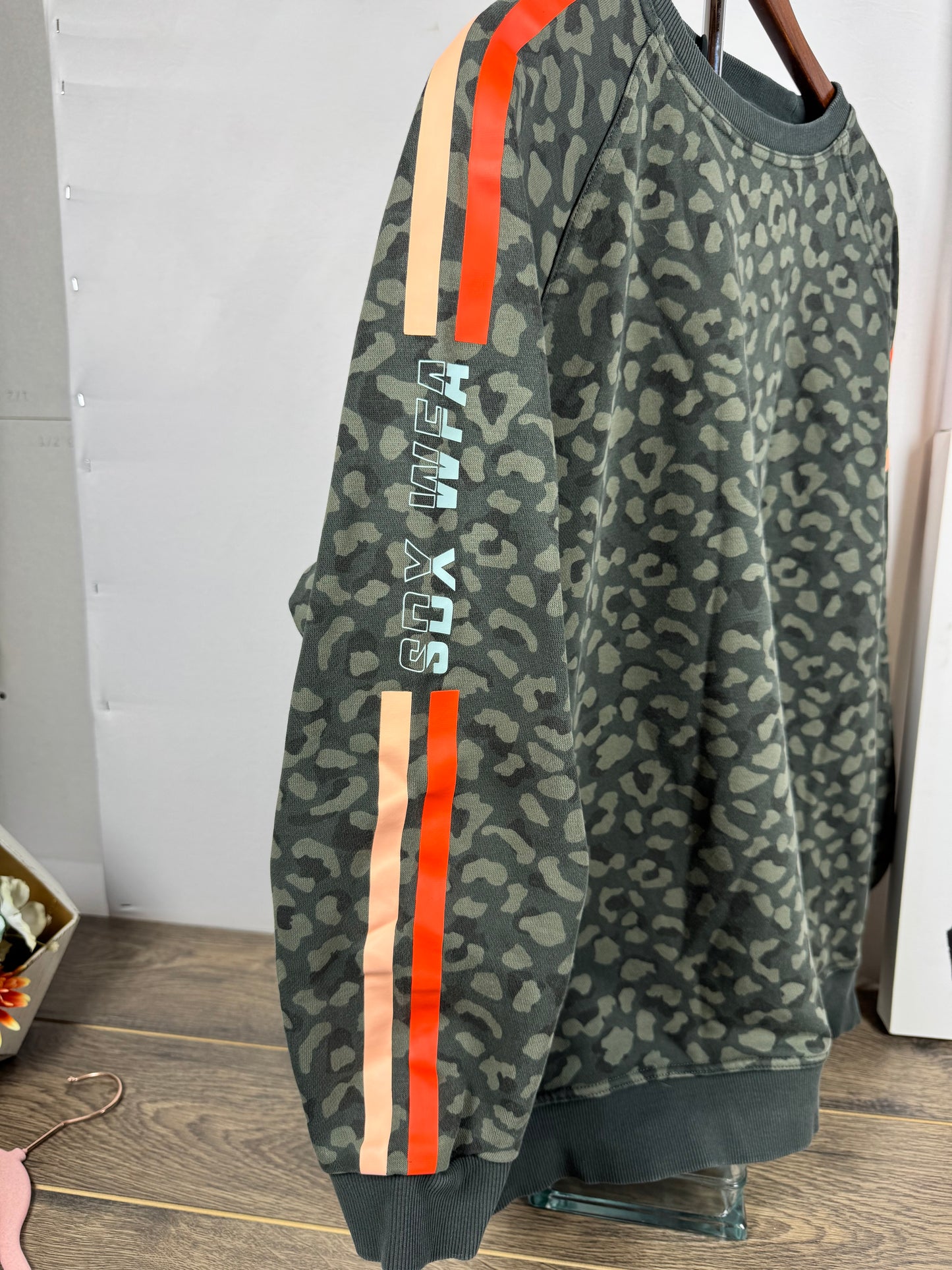 Sarah's Day x WFA White Fox Boutique Team Camo Oversized Sweatshirt - Sz S