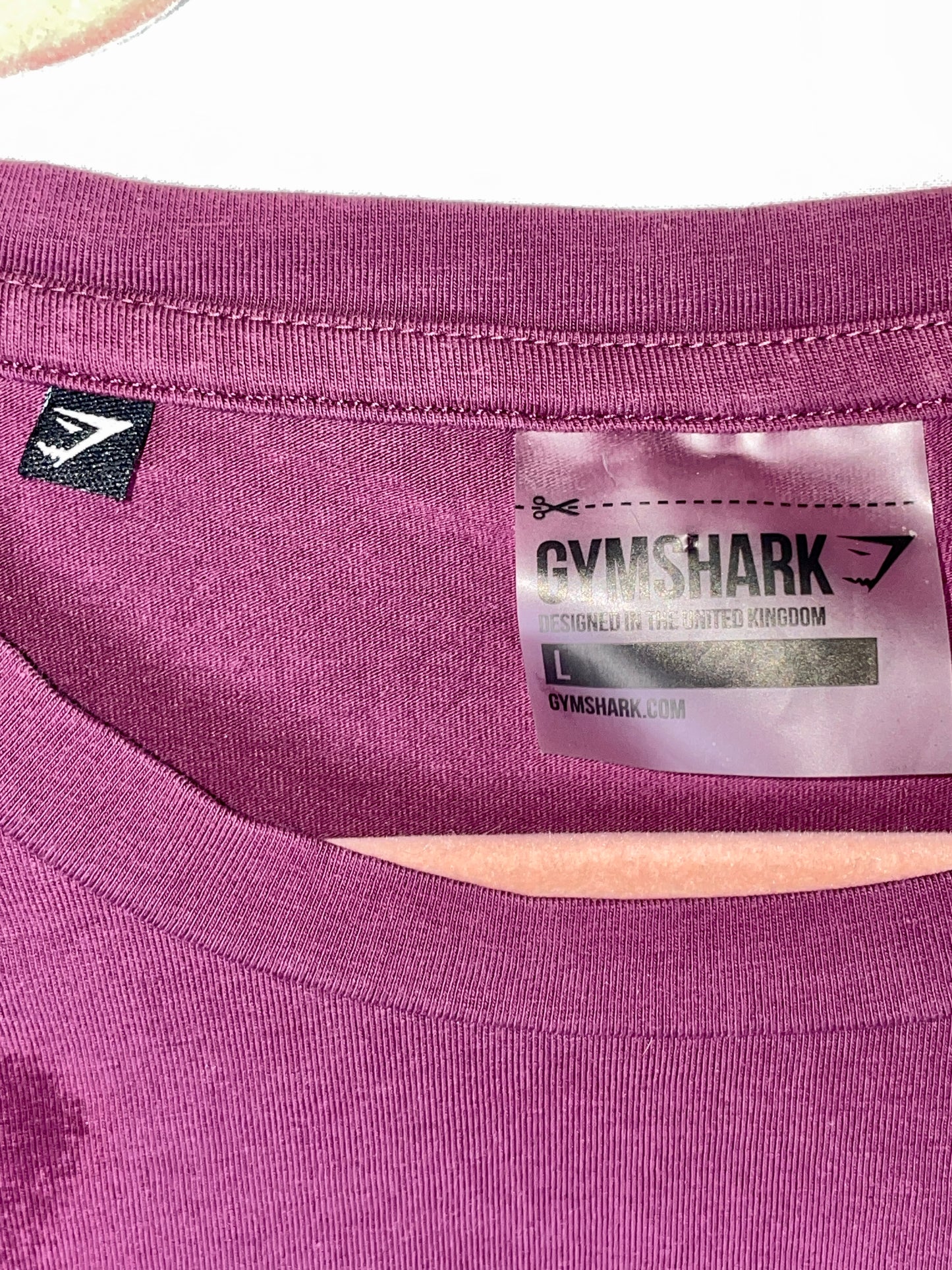 Gymshark Women's White and Pink Crop-top - Size L