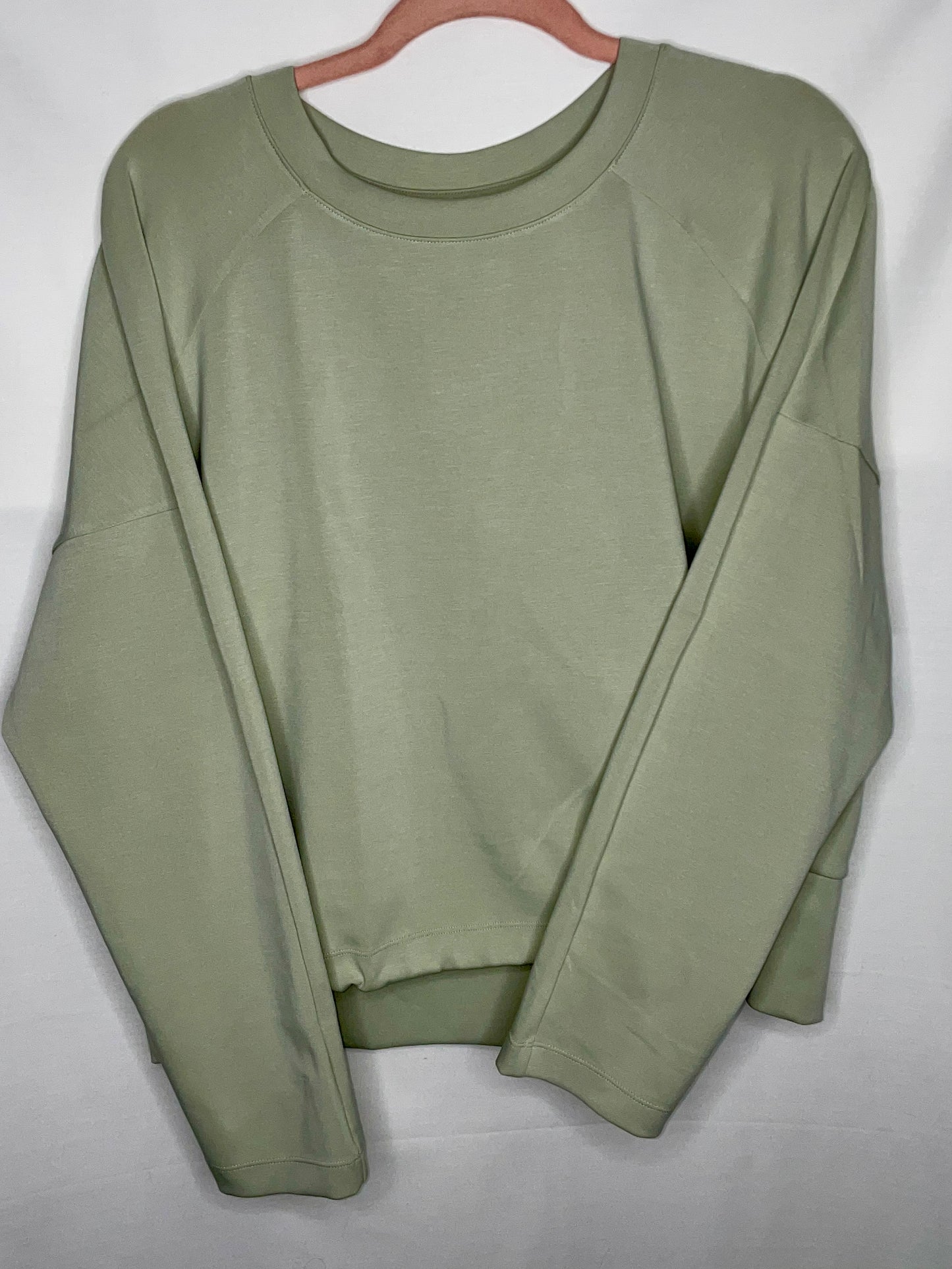 FLX Travel Women's Pullover Crop Sweatshirt Long Sleeve Light Green Relaxed - Size XXL