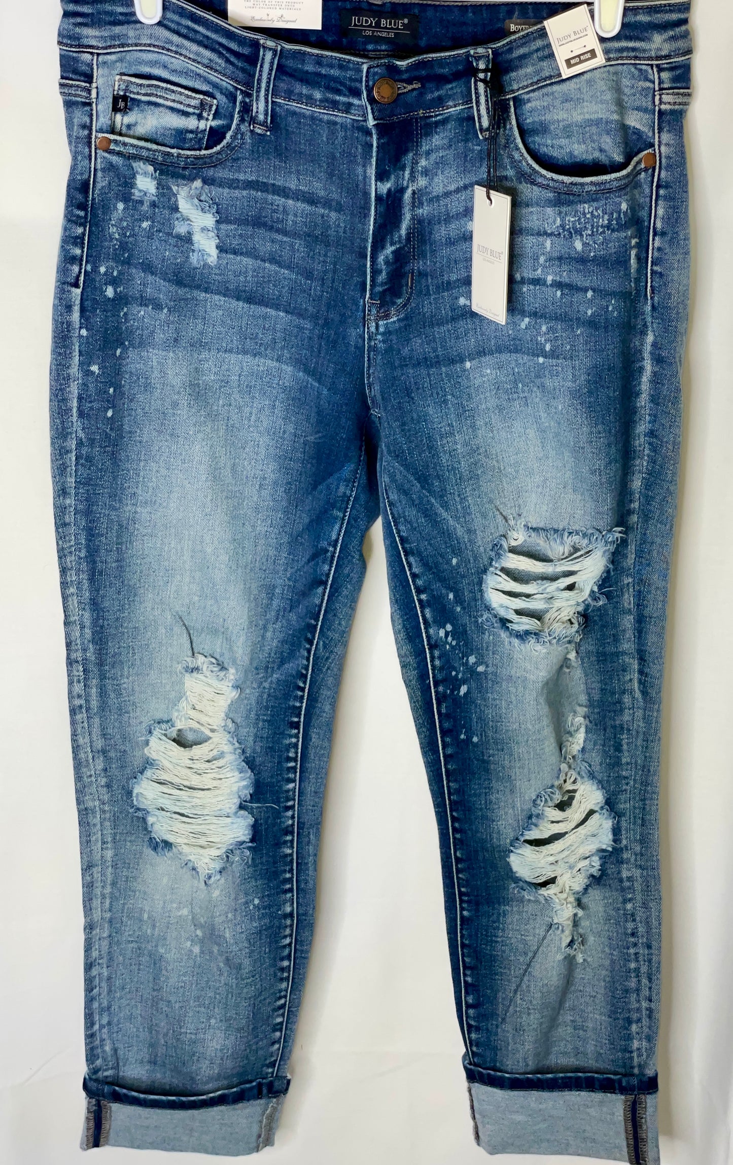 NWT Judy Blue Boyfriend Fit Women’s Blue Jeans - Size 11