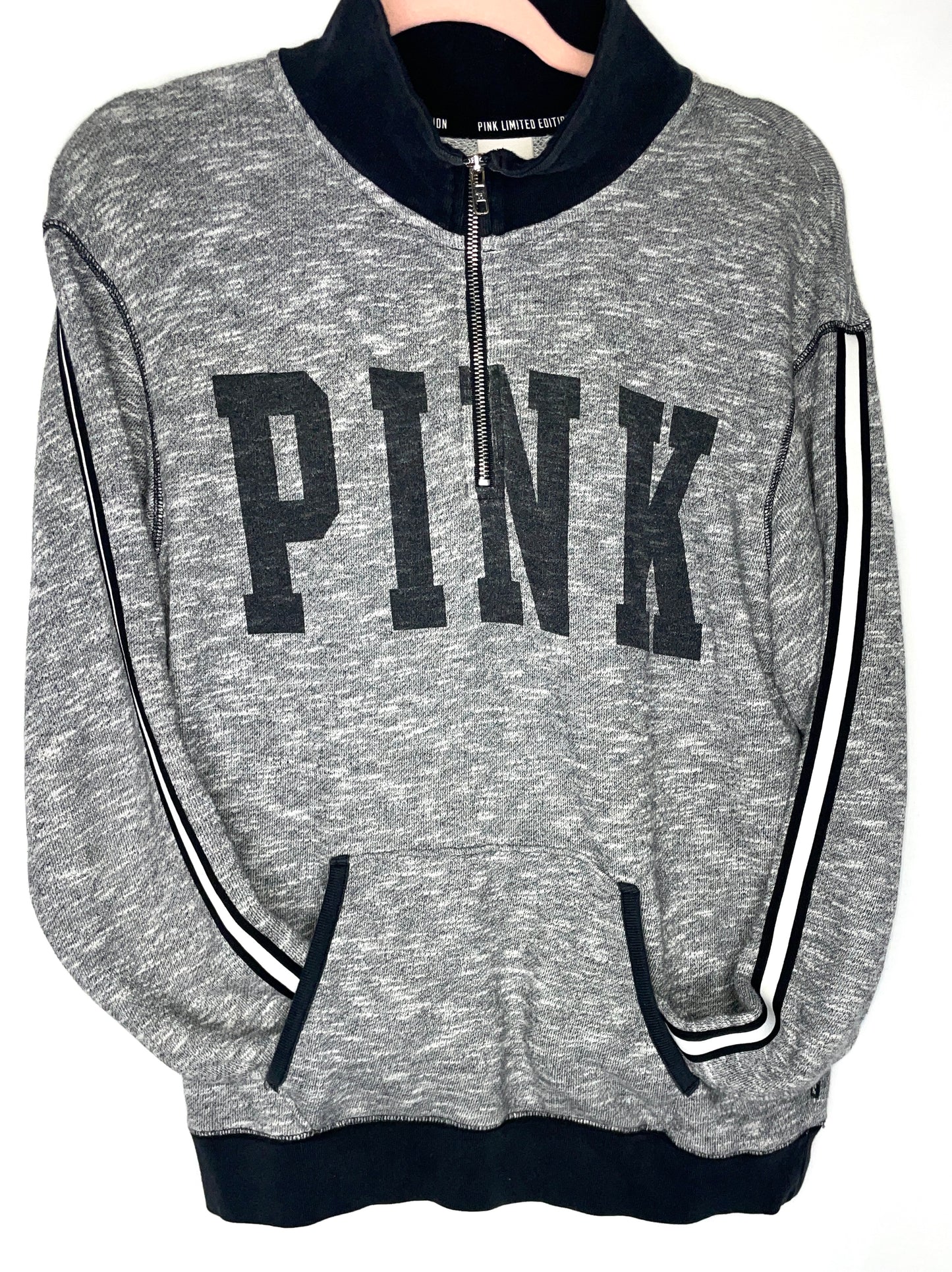 Victoria's Secret PINK Gray Limited Edition 1/4 Zip Pullover Sweatshirt - Size S