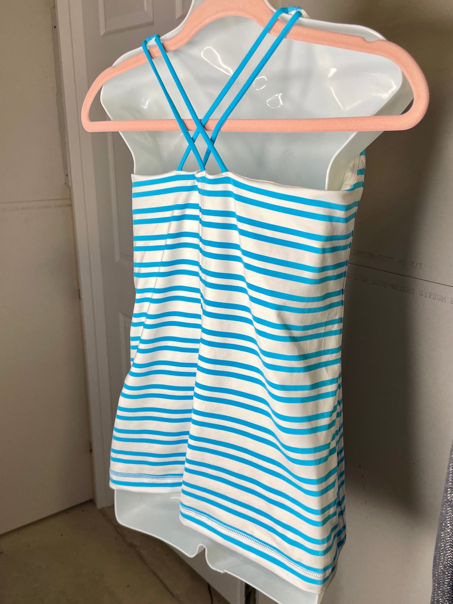 Lululemon Free To Be Blue White Striped Racerback Tank - Size M