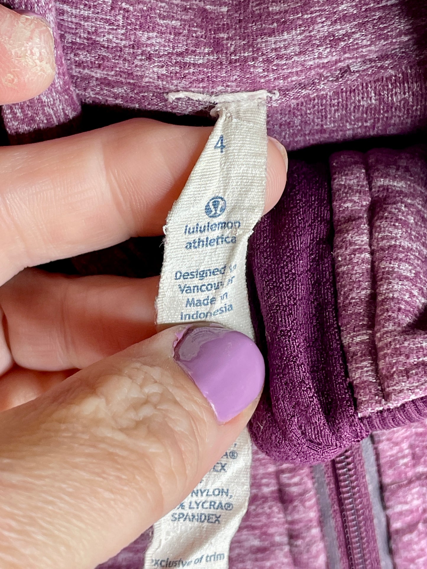 Lululemon | Run Your Heart Out Pullover Workout Purple quarter Zip - size 4