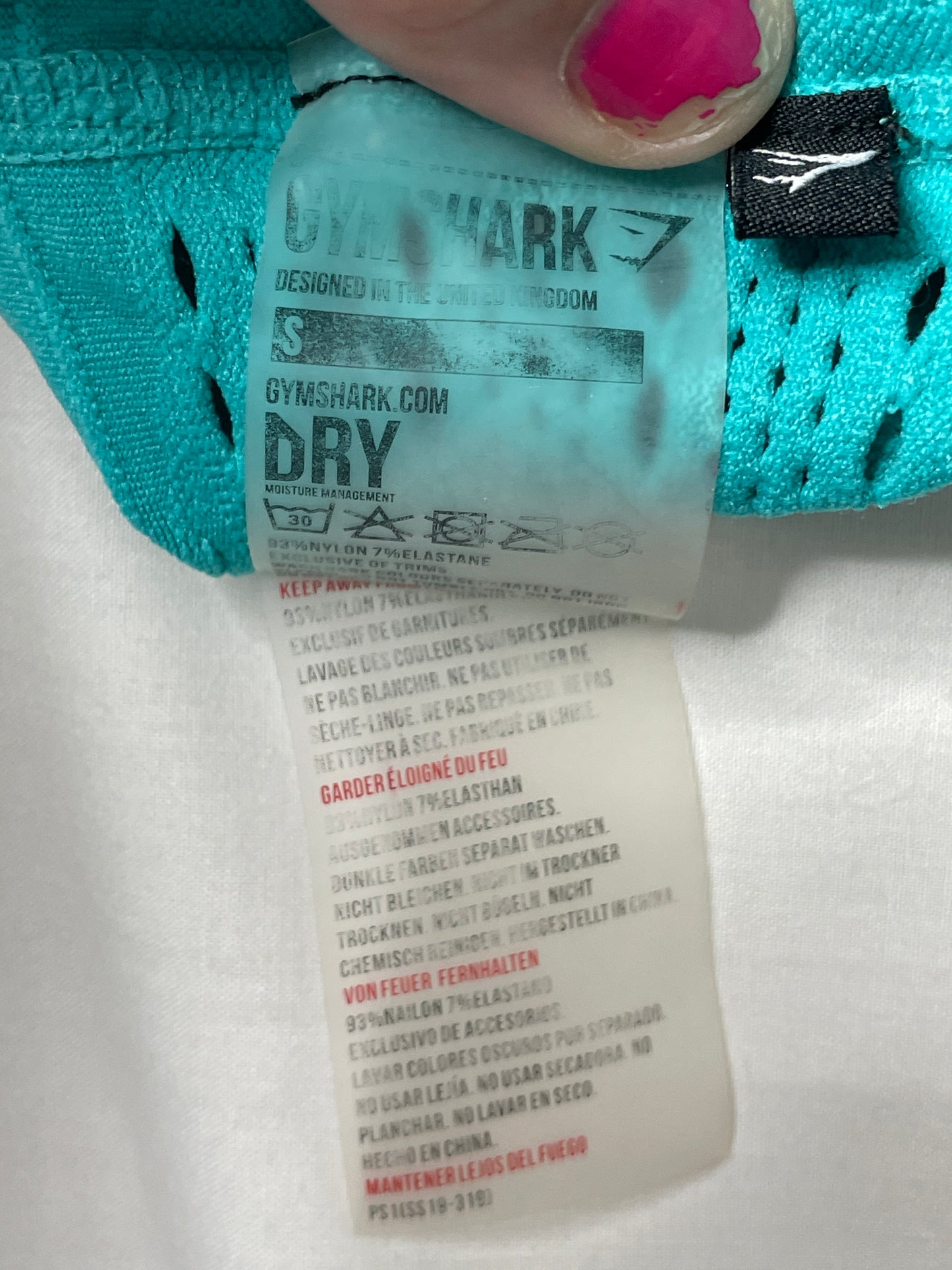 GYMSHARK Energy Seamless Mid-Rise Leggings - Tropical Blue - Size Medium