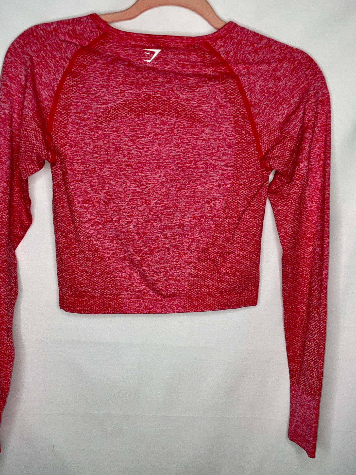 Gymshark Women's Size Small Vital Seamless Crop Long Sleeve Top Hot Pink Red - Size M