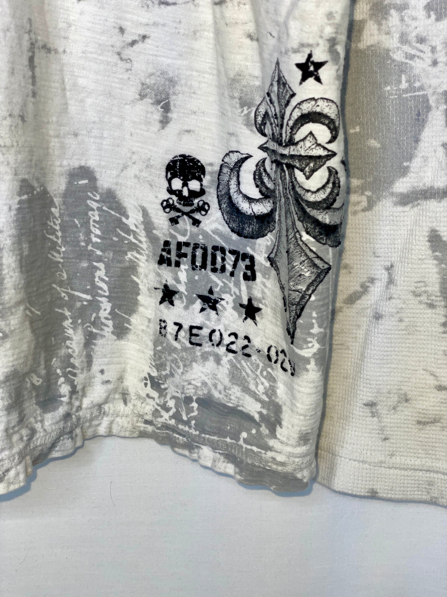 Affliction Men's Y2K 2000s Cyber Grunge Hoodie - Size L