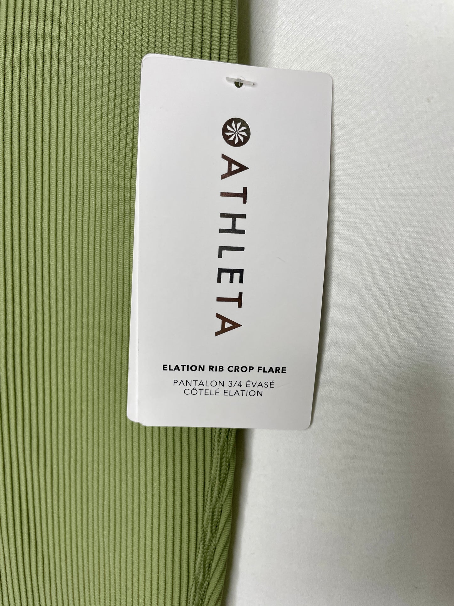 NWT ATHLETA Women's Elation Rib Crop Flare Pants Green - Size XS