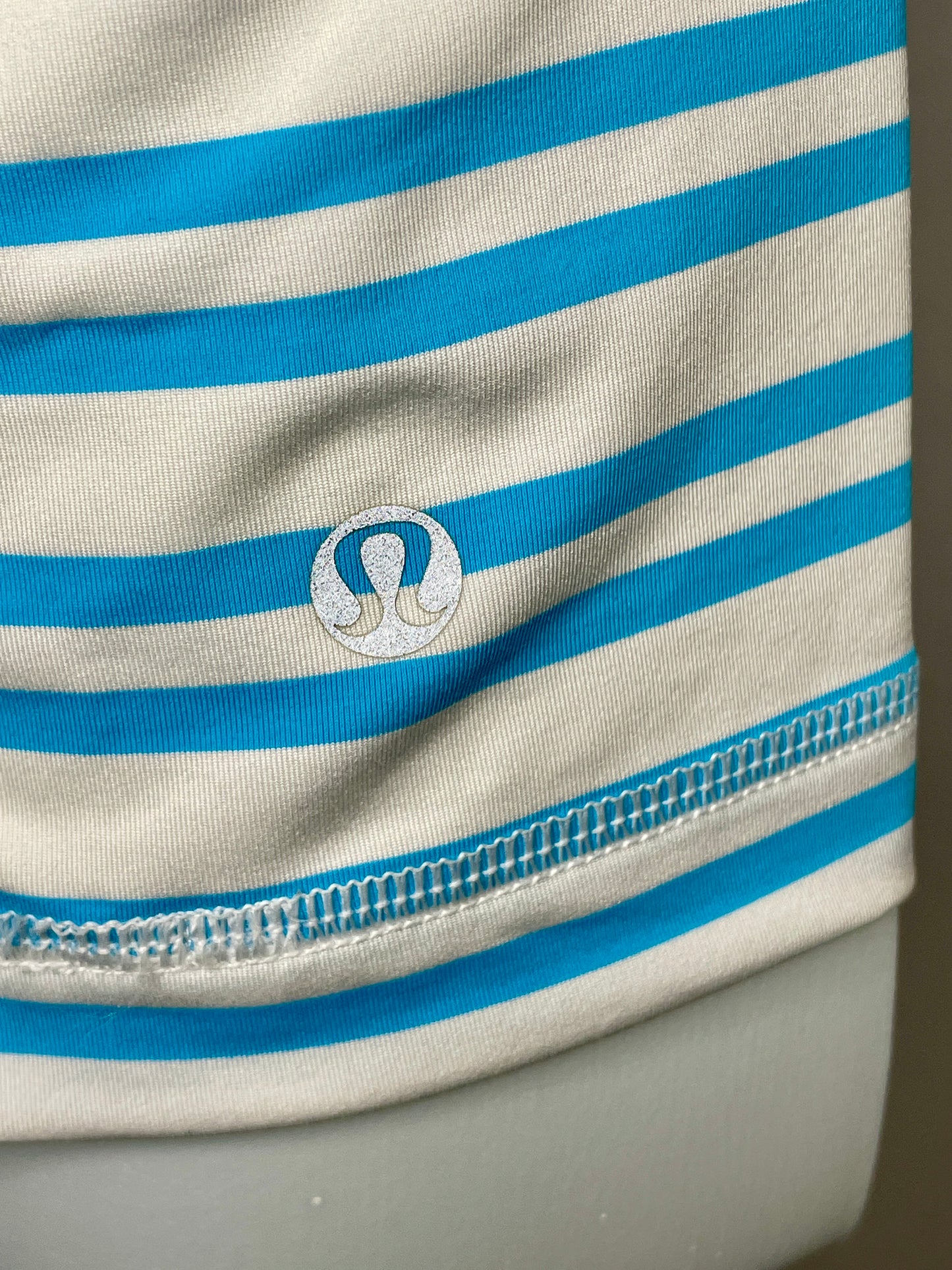 Lululemon Free To Be Blue White Striped Racerback Tank - Size M