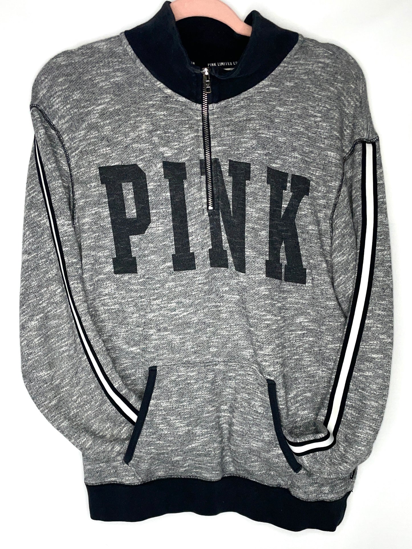 Victoria's Secret PINK Gray Limited Edition 1/4 Zip Pullover Sweatshirt - Size S