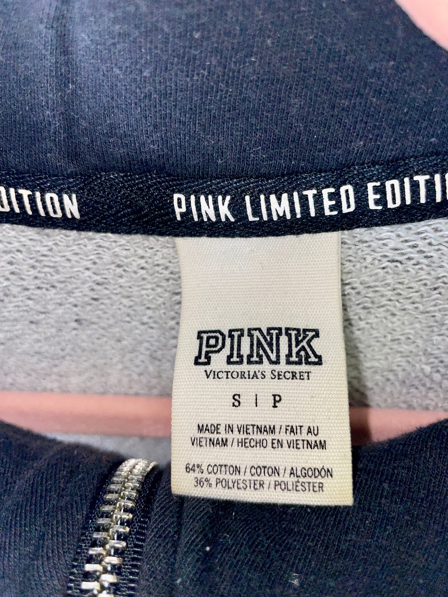 Victoria's Secret PINK Gray Limited Edition 1/4 Zip Pullover Sweatshirt - Size S