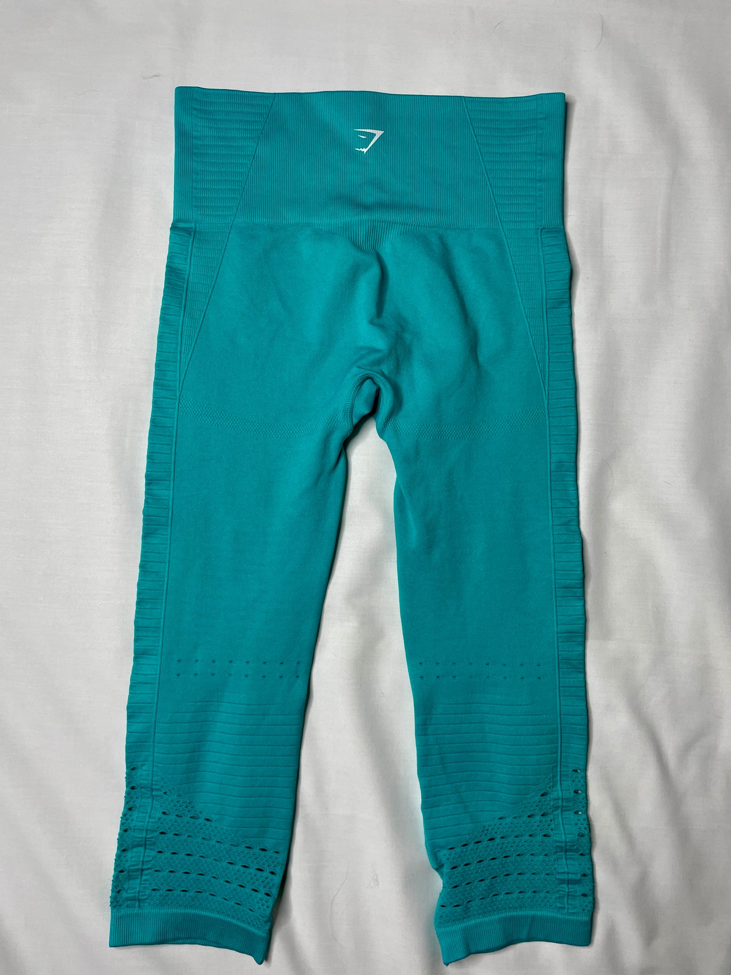 GYMSHARK Energy Seamless Mid-Rise Leggings - Tropical Blue - Size Medium