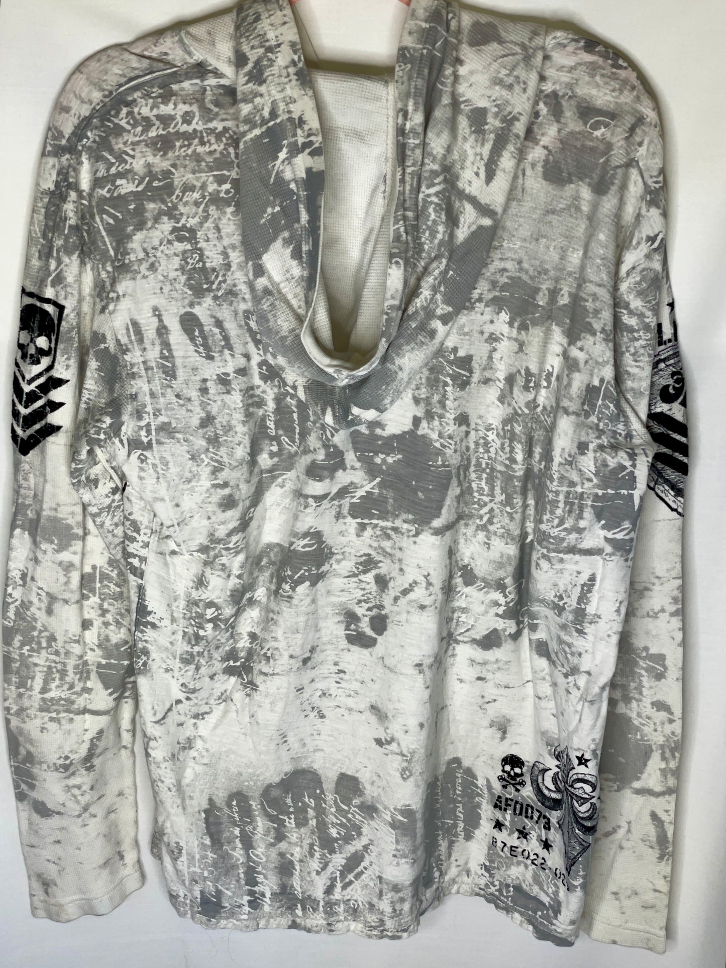 Affliction Men's Y2K 2000s Cyber Grunge Hoodie - Size L