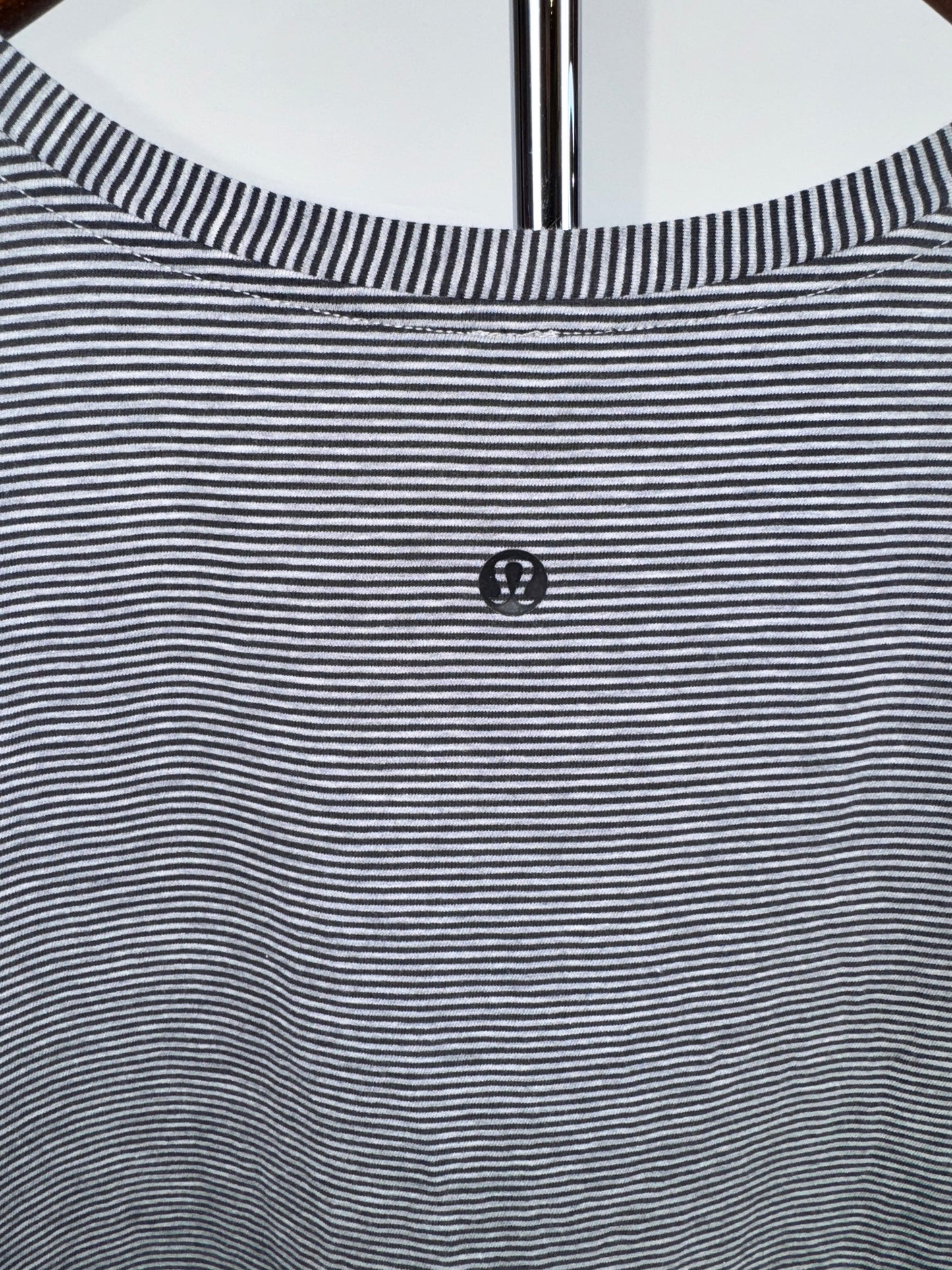 Lululemon Striped Black & White deep v short sleeve tee - Sz 8/M