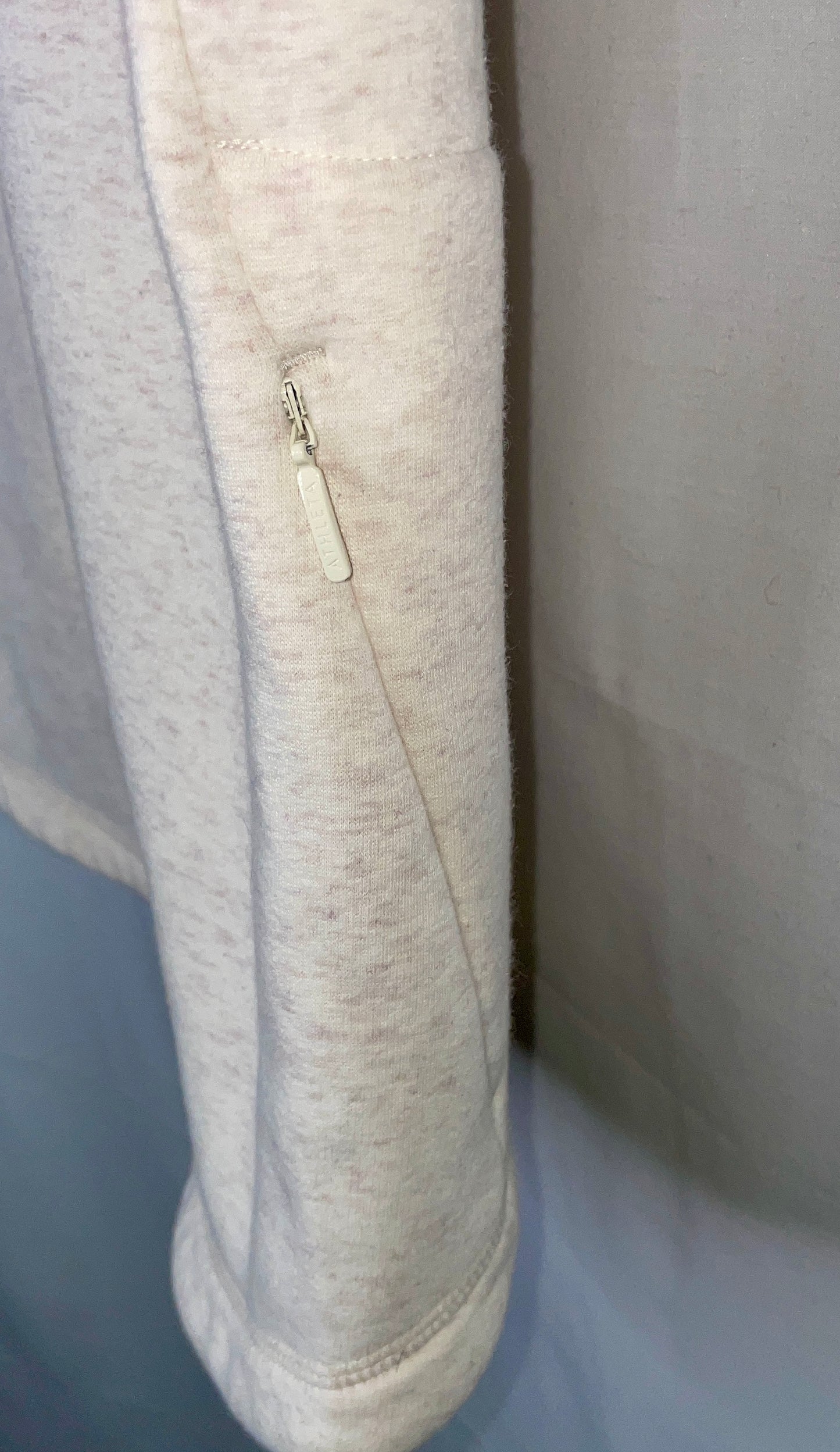 ATHLETA Cozy Karma Twist Neck Pullover Sweatshirt Rose Gold Size M