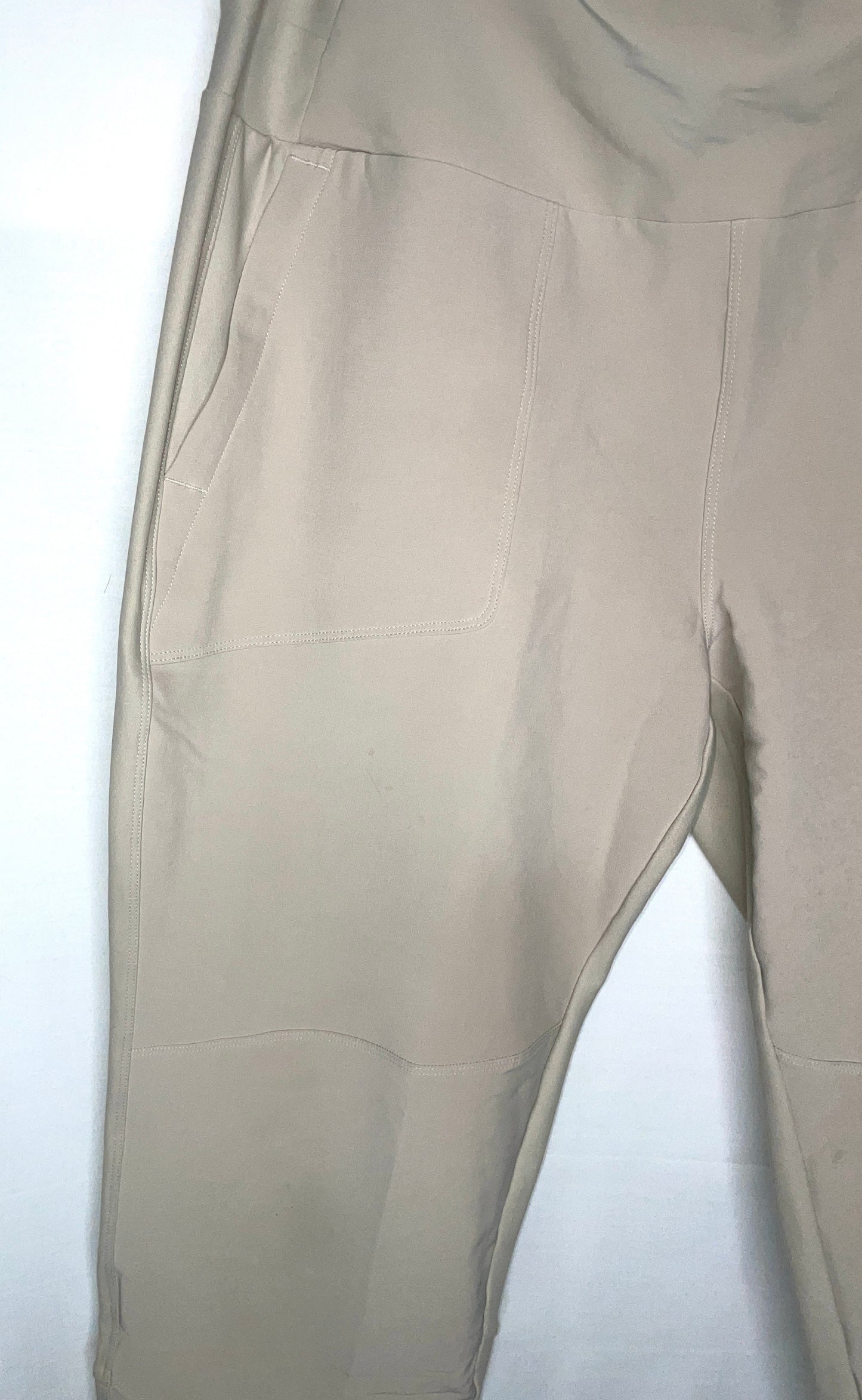 Avalanche High Waisted Beige Tan Stretch Yoga Athletic Pants - Size XL