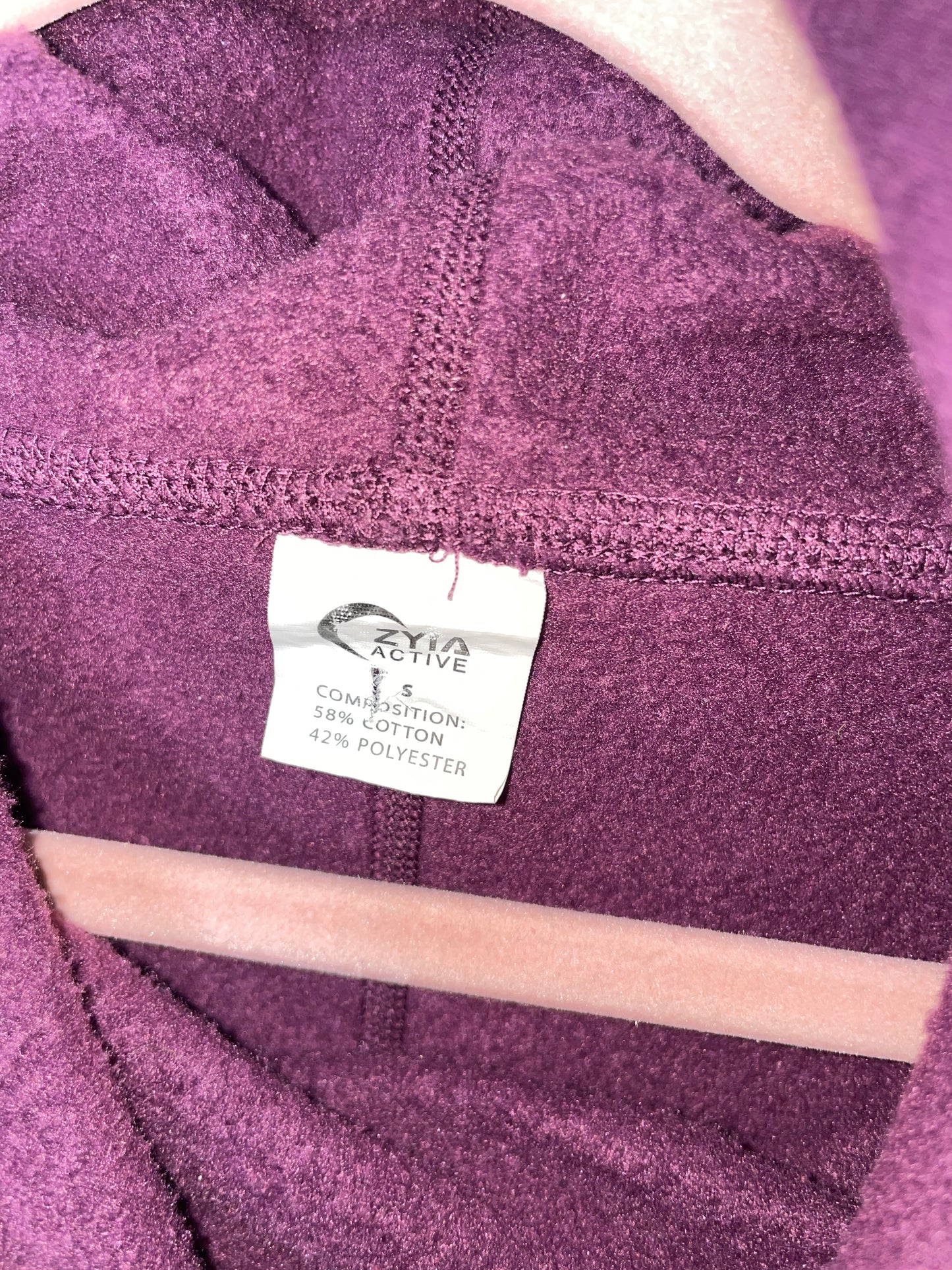 ZYIA Active Women’s Oh So Soft Cowl Neck Hoodie Sweatshirt Plum - Size L