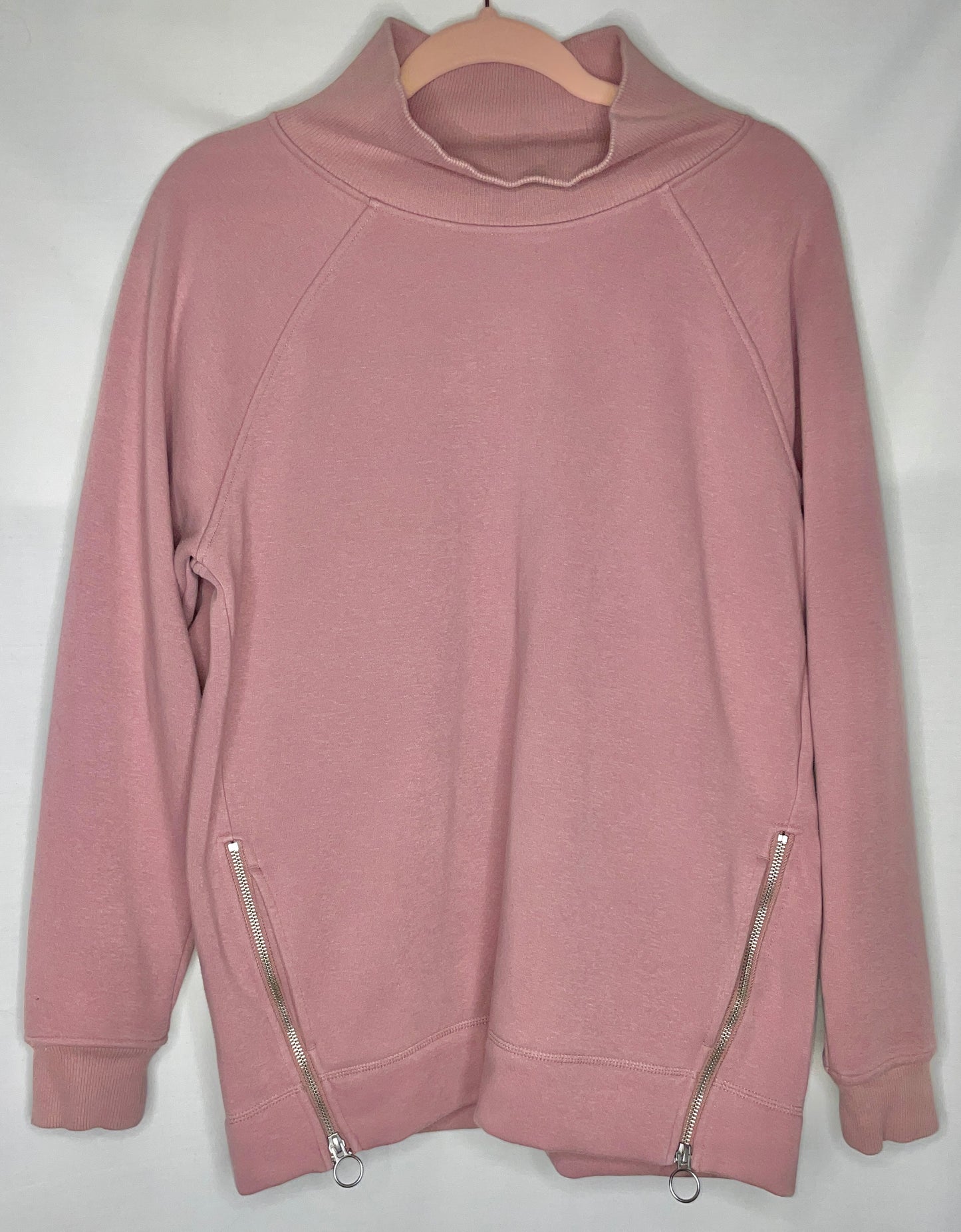 ATHLETA Cozy Karma Side Zip Funnel Neck Dogwood Mauve Size M