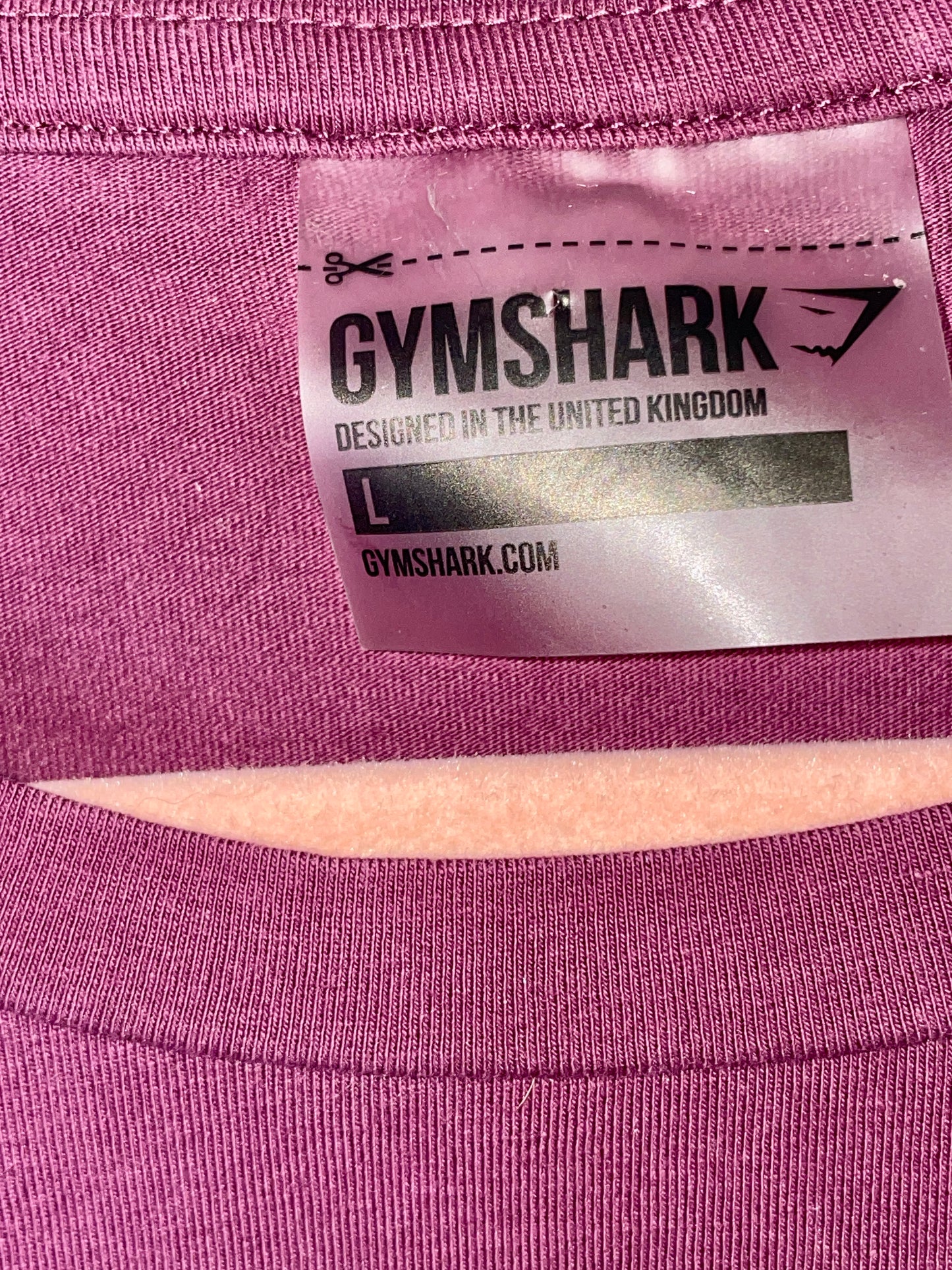 Gymshark Women's White and Pink Crop-top - Size L