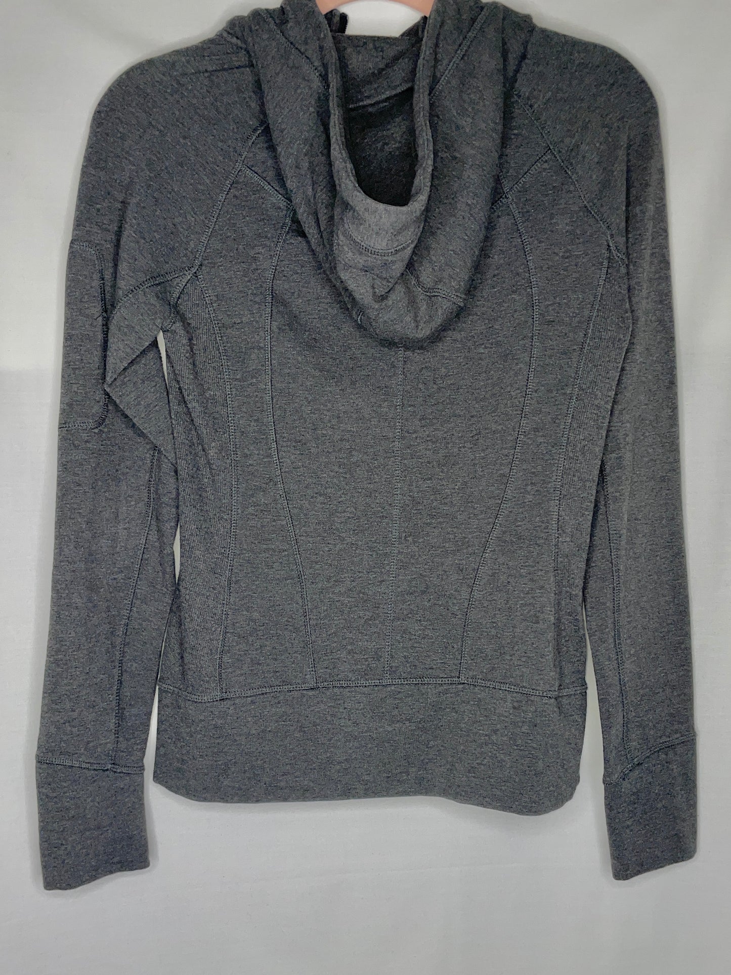 ATHLETA Polyester Cotton Full Zip Athletic Fit Hoodie Jacket Grey - Size S