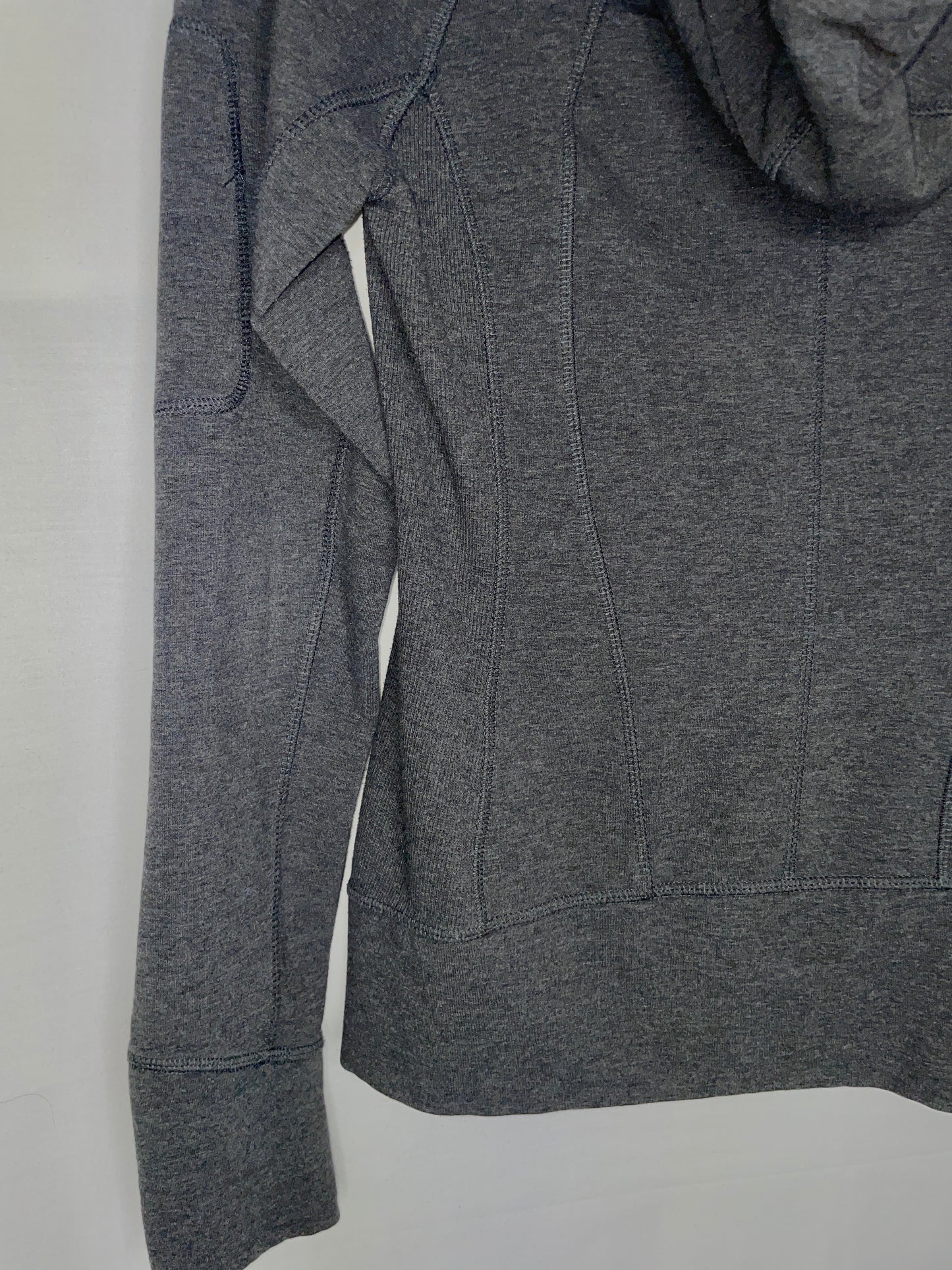 ATHLETA Polyester Cotton Full Zip Athletic Fit Hoodie Jacket Grey - Size S