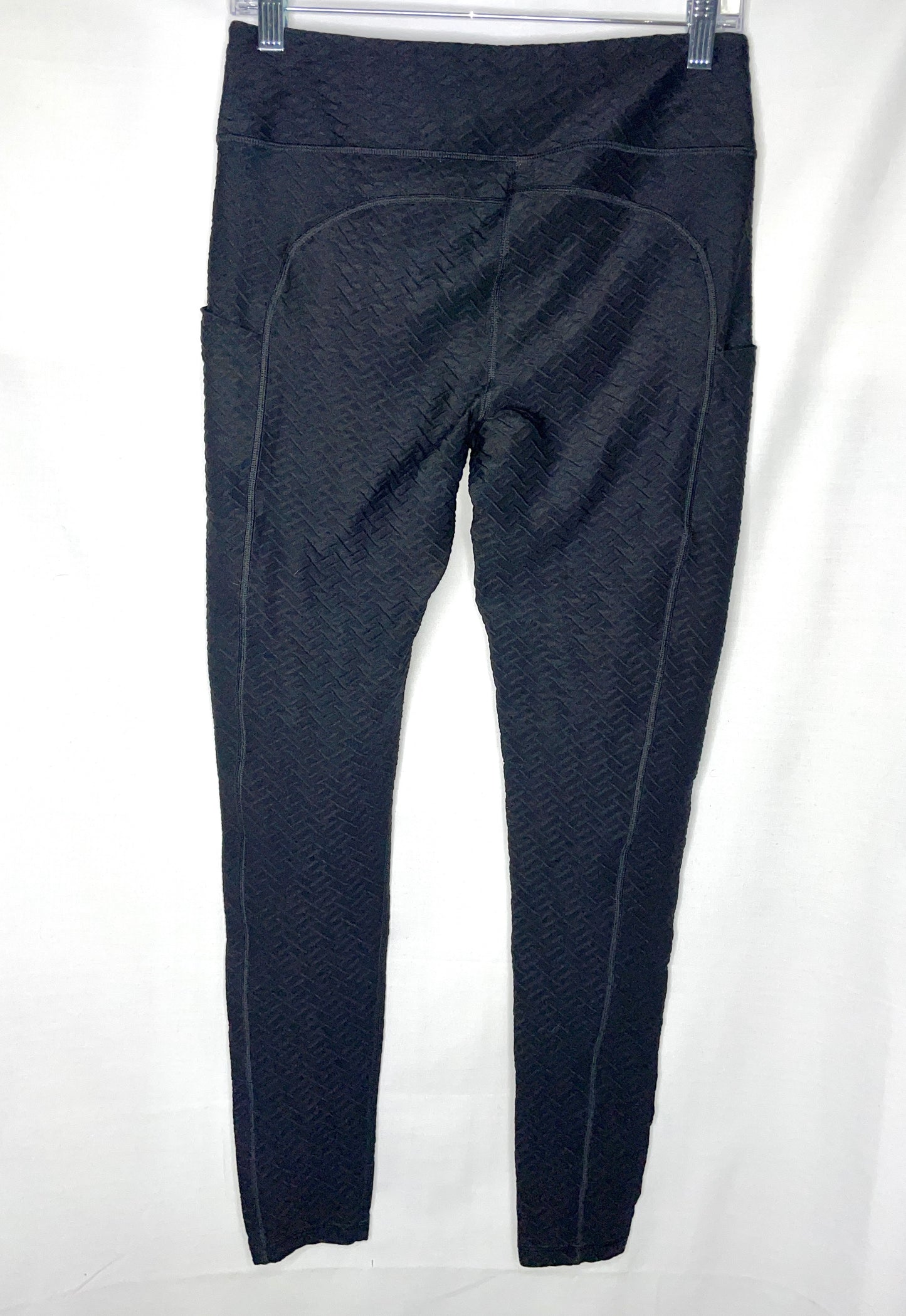 Lucy Black Textured Print Leggings - Size M