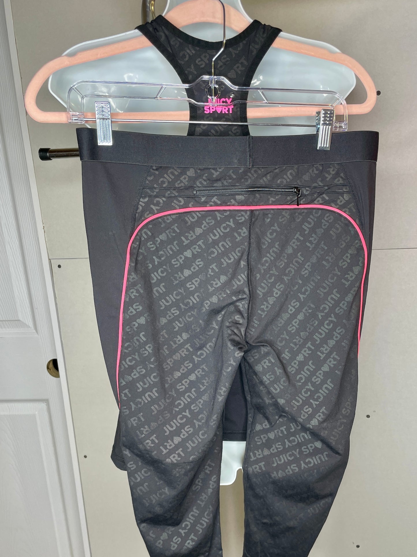 Juicy Couture Athletic Set Hot Pink and Black - Size XL