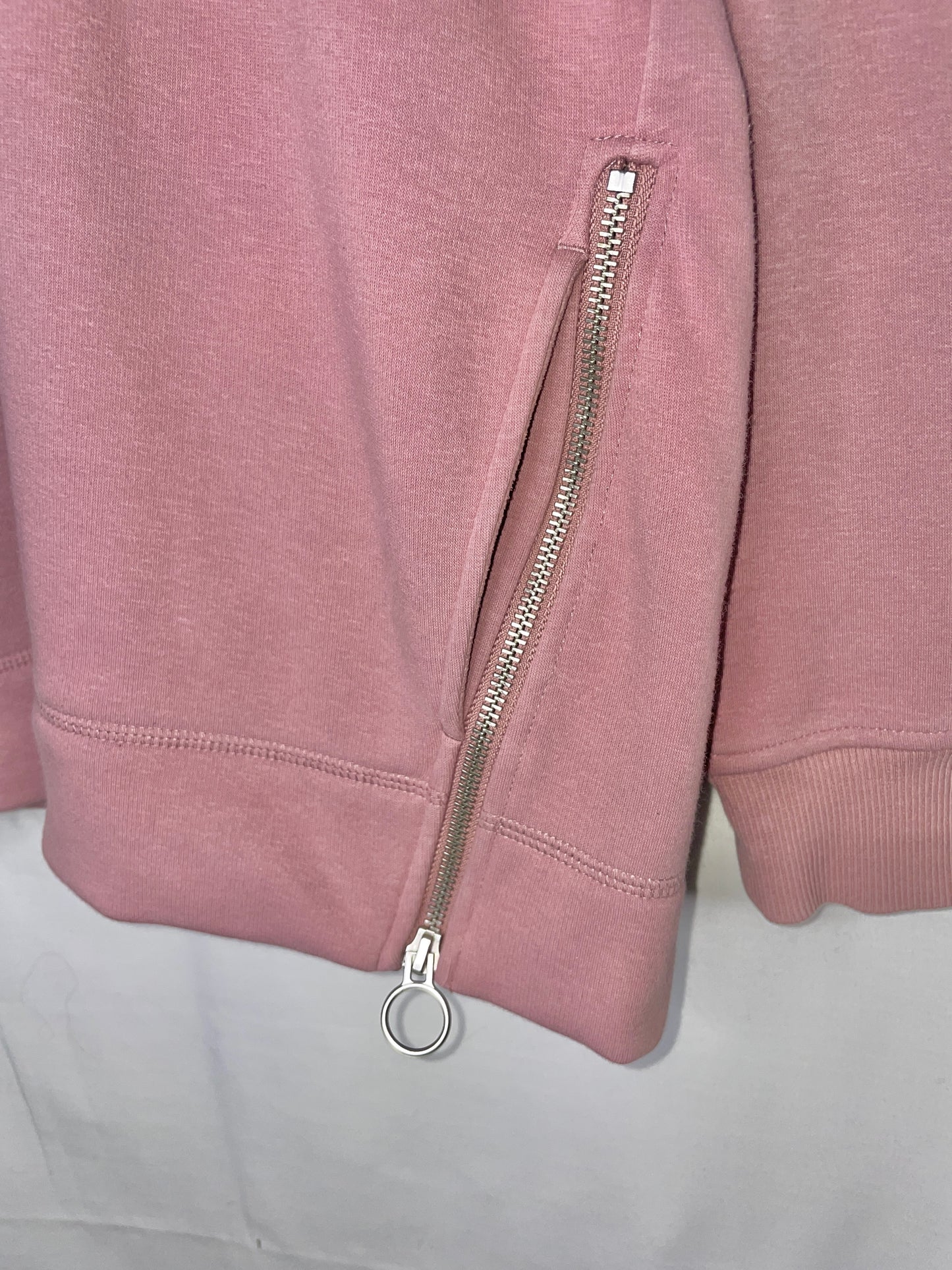ATHLETA Cozy Karma Side Zip Funnel Neck Dogwood Mauve Size M