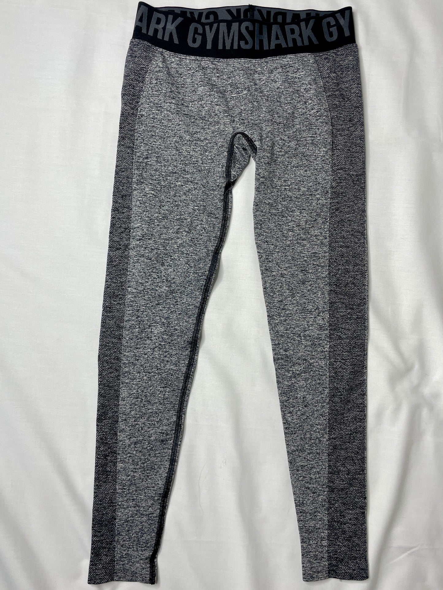GYMSHARK Flex Low Rise Logo Leggings Black and Gray - Size S