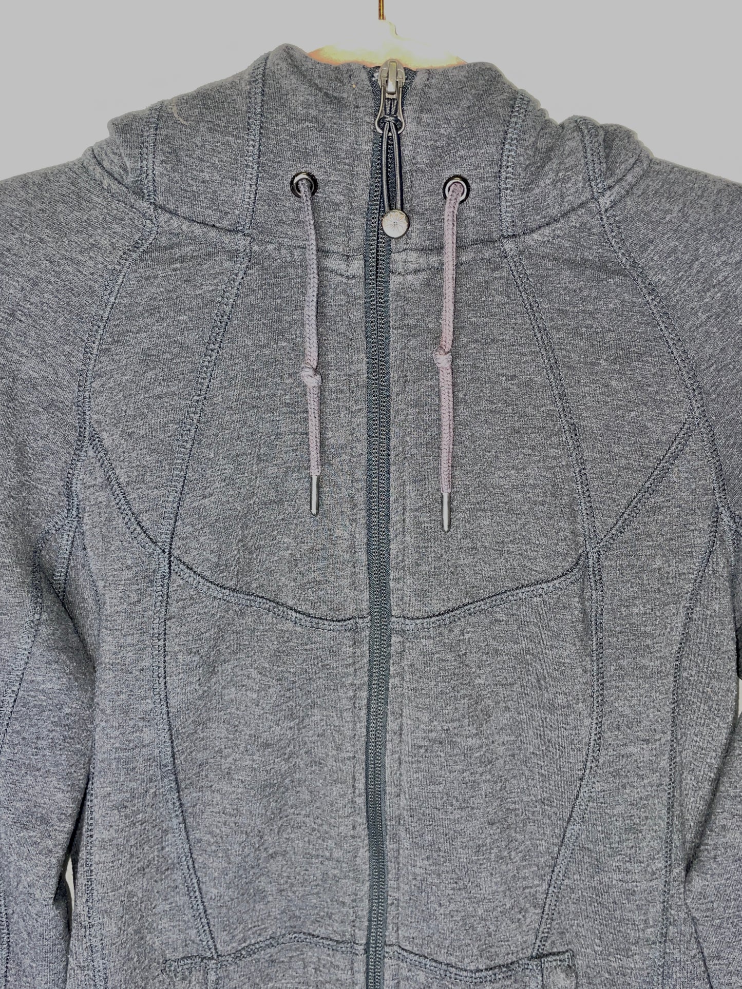 ATHLETA Polyester Cotton Full Zip Athletic Fit Hoodie Jacket Grey - Size S