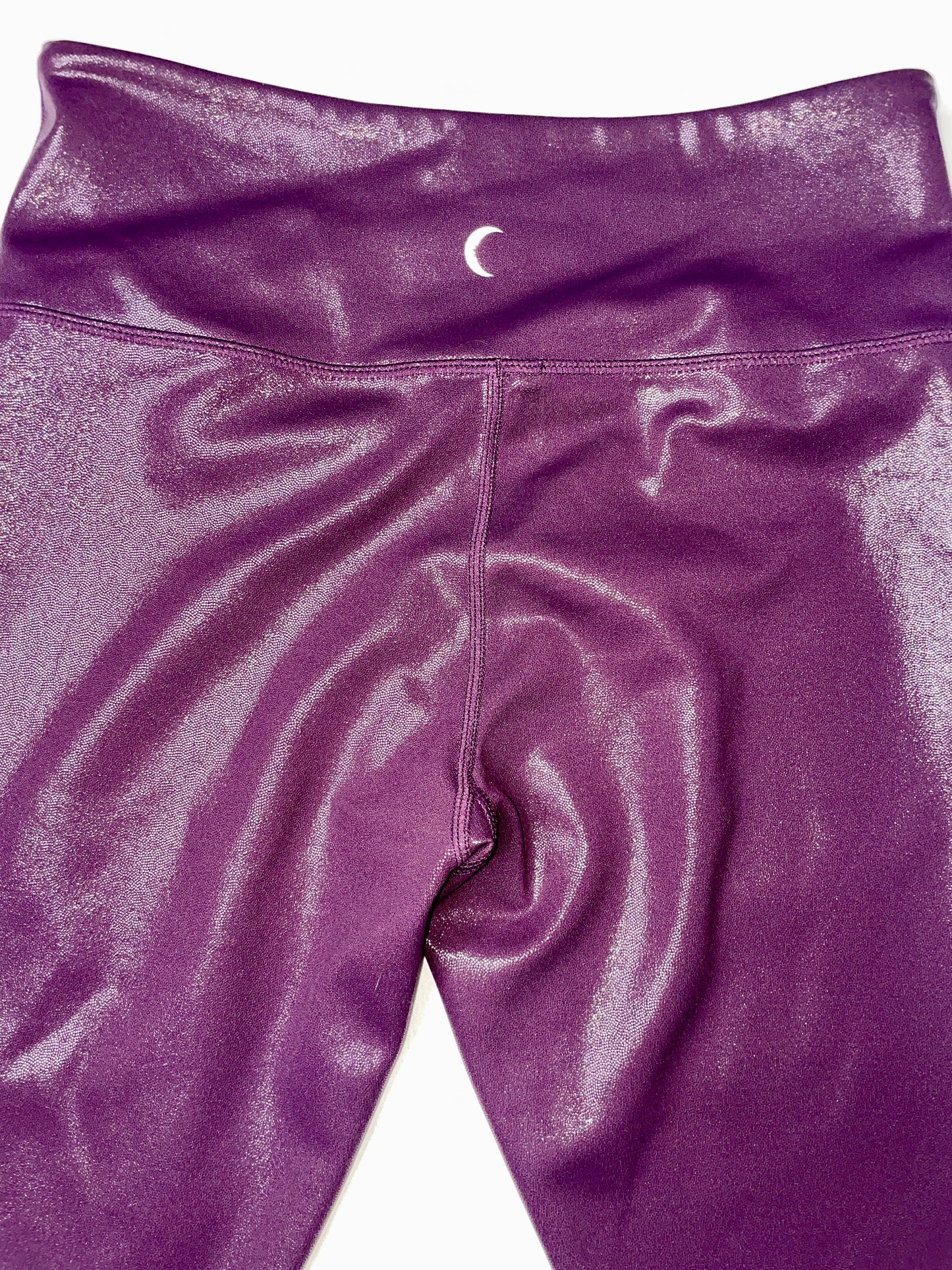 ZYIA Active Women's Metallic Plum High-Rise Crop Workout Light n Tight Leggings - Size 6-8