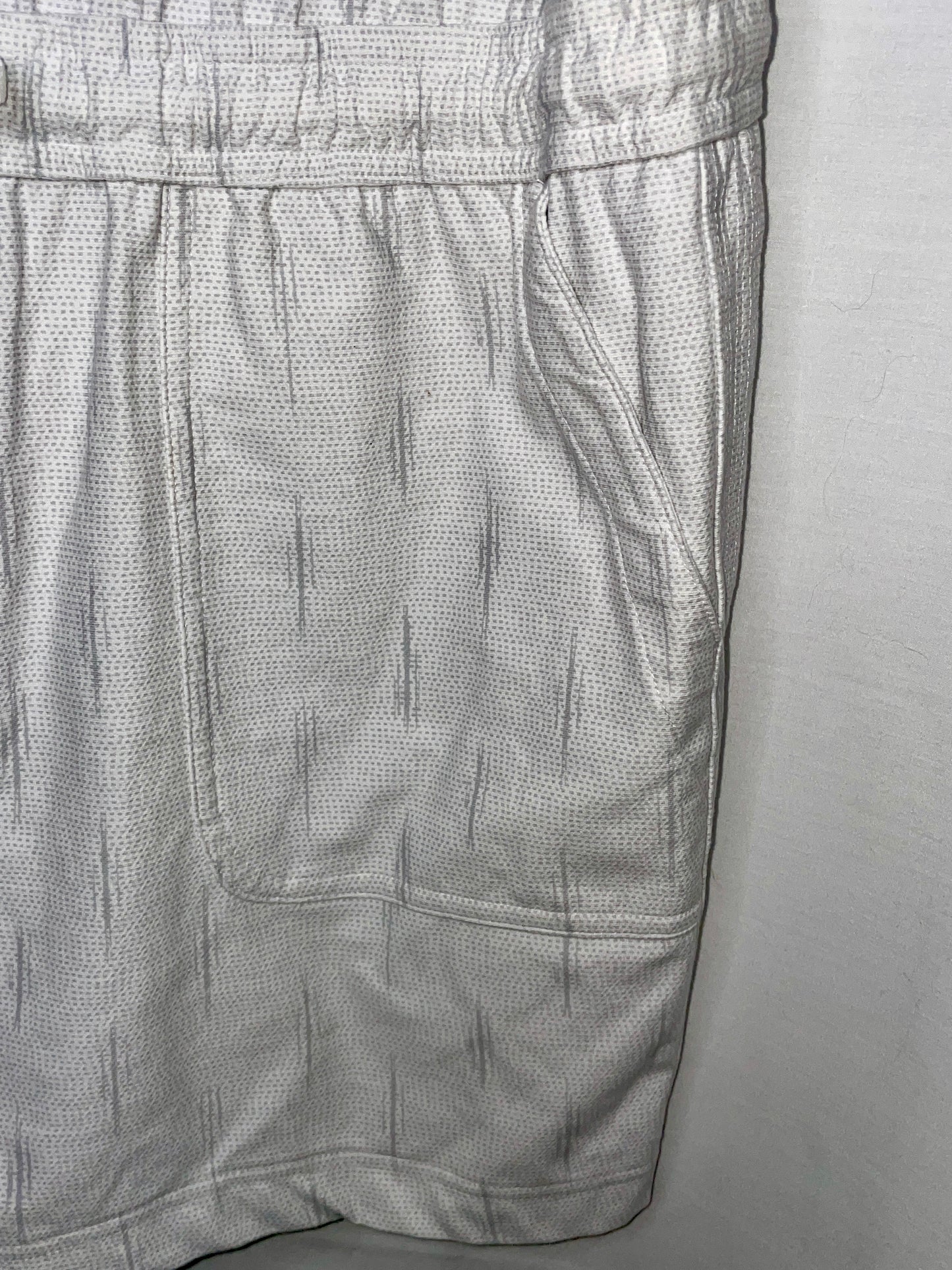 ATHLETA Farallon Printed Romper Spliced Magic Veil White/Gray Women's PLUS Size 1X