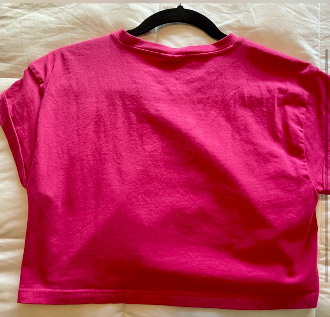 Gymshark Women's White and Pink Crop-top - Size L