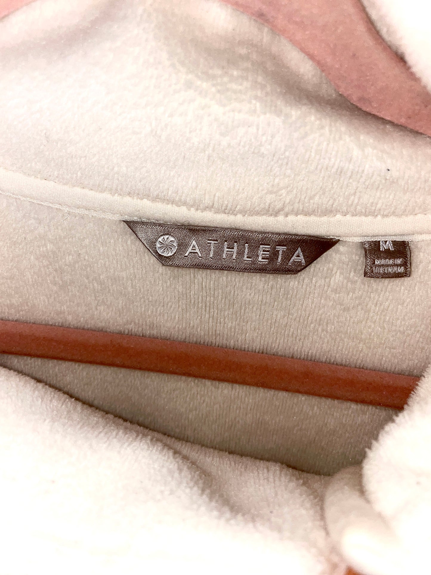ATHLETA Cozy Karma Twist Neck Pullover Sweatshirt Rose Gold Size M