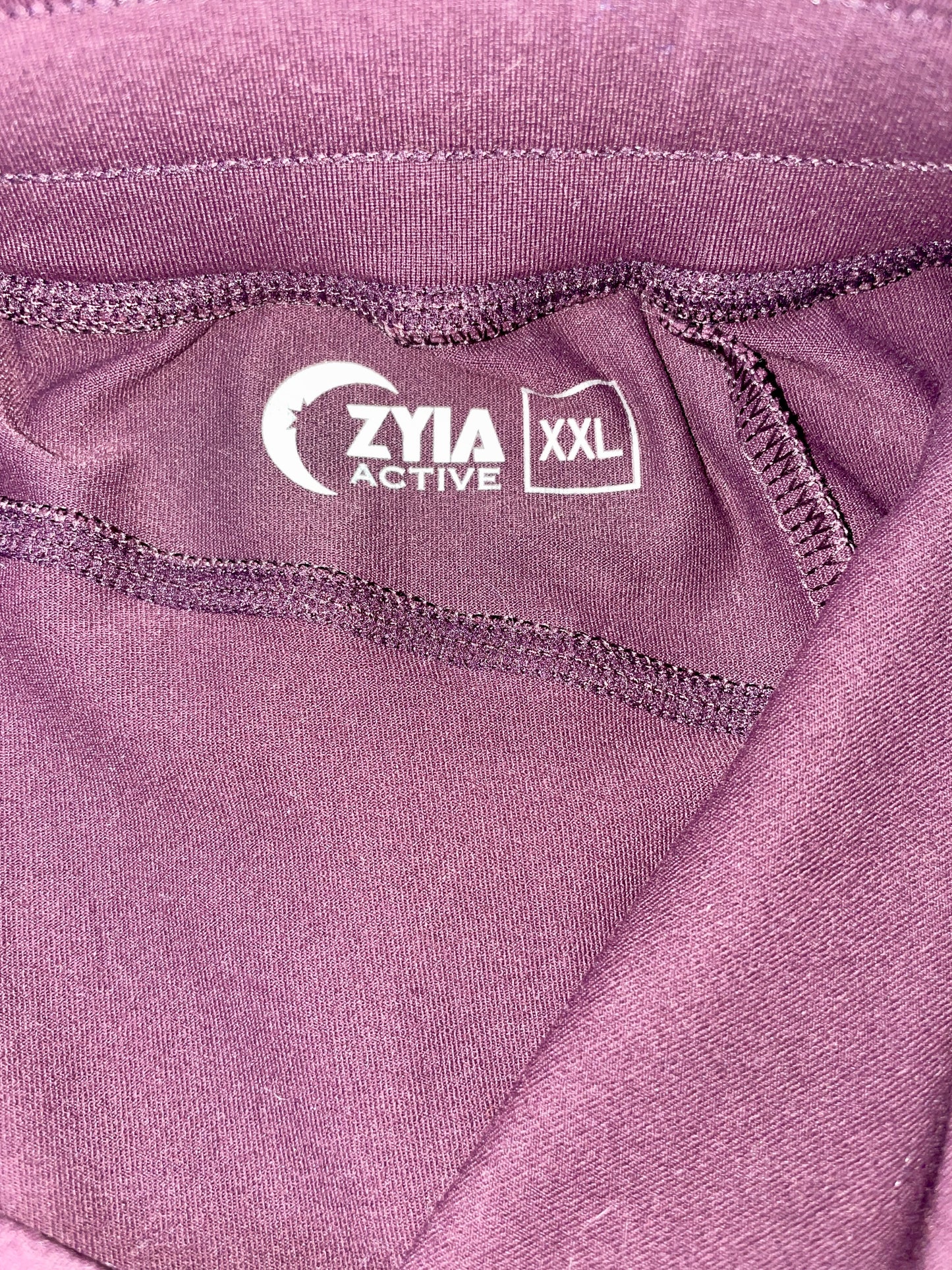 ZYIA Active Women's Pants Joggers Drawstring Nylon Spandex Stretch Purple - Size XXL