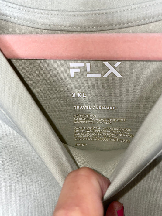 FLX Travel Women's Pullover Crop Sweatshirt Long Sleeve Light Green Relaxed - Size XXL
