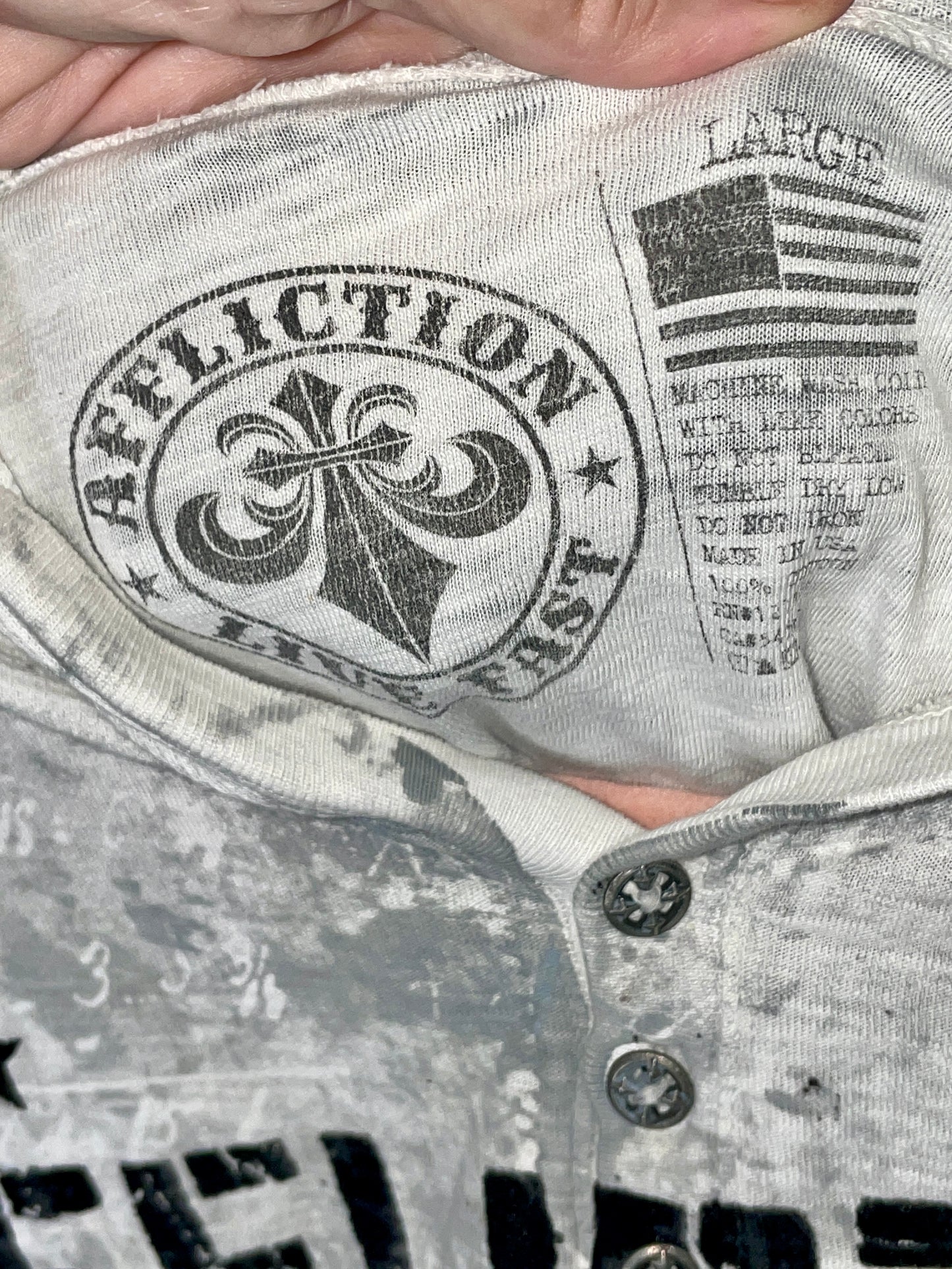 Affliction Men's Y2K 2000s Cyber Grunge  Hoodie - Size L