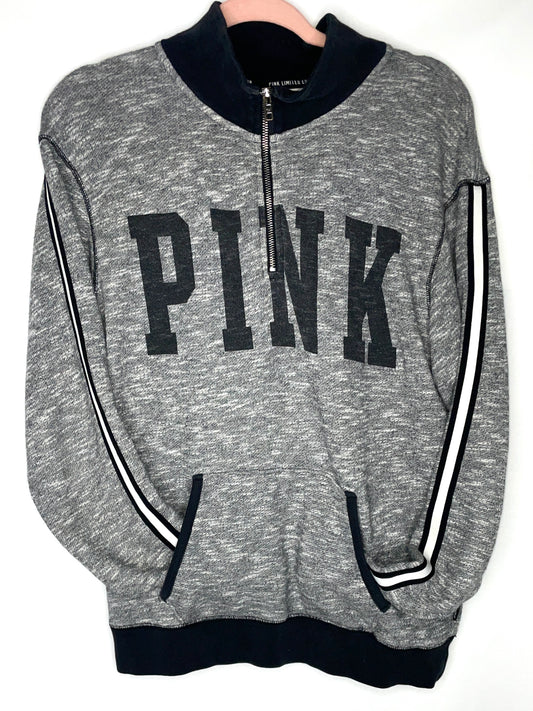Victoria's Secret PINK Gray Limited Edition 1/4 Zip Pullover Sweatshirt - Size S