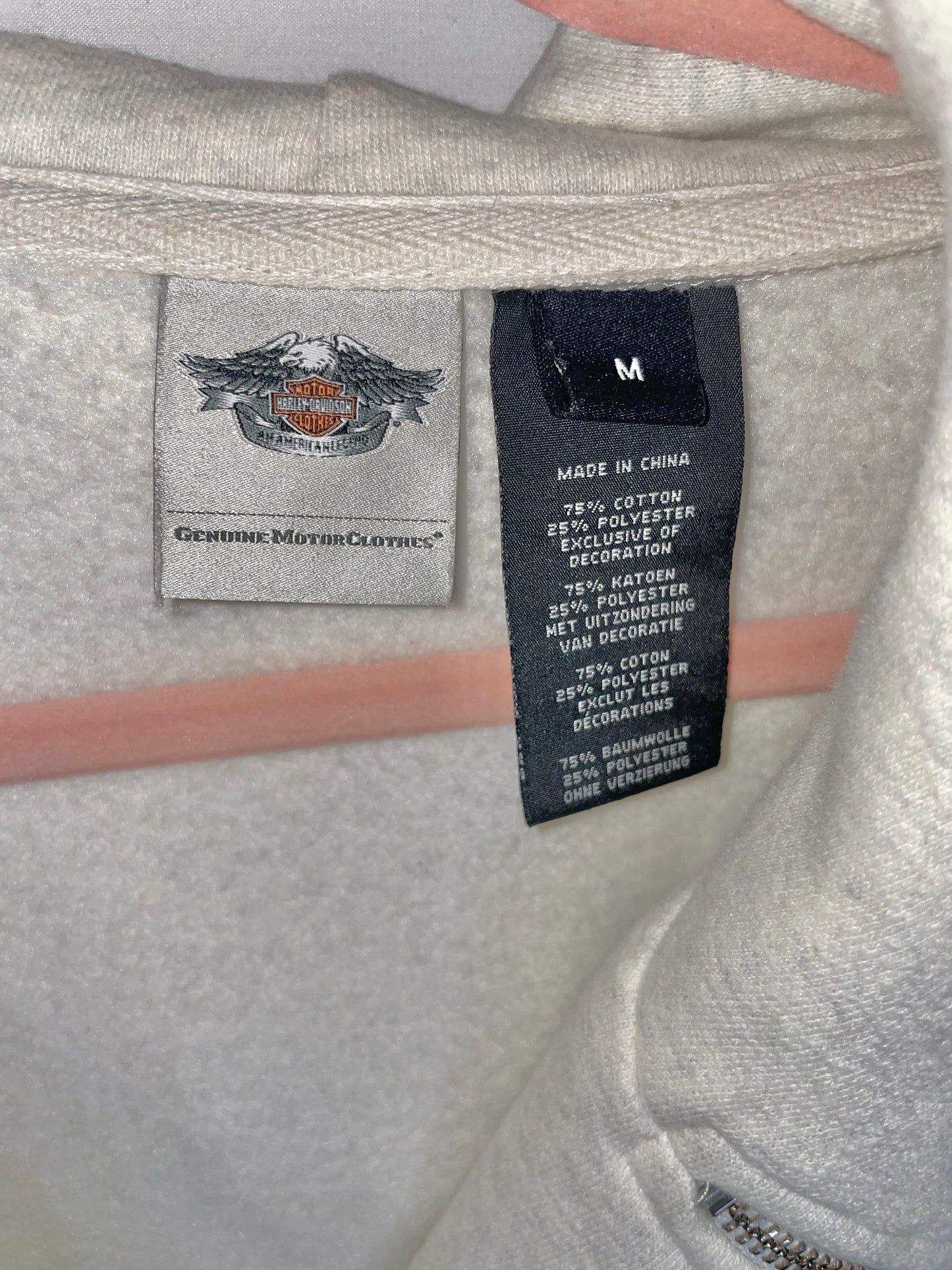 HARLEY DAVIDSON WOMENS HOODED FLEECE DOUBLE BREASTED JACKET - Size M