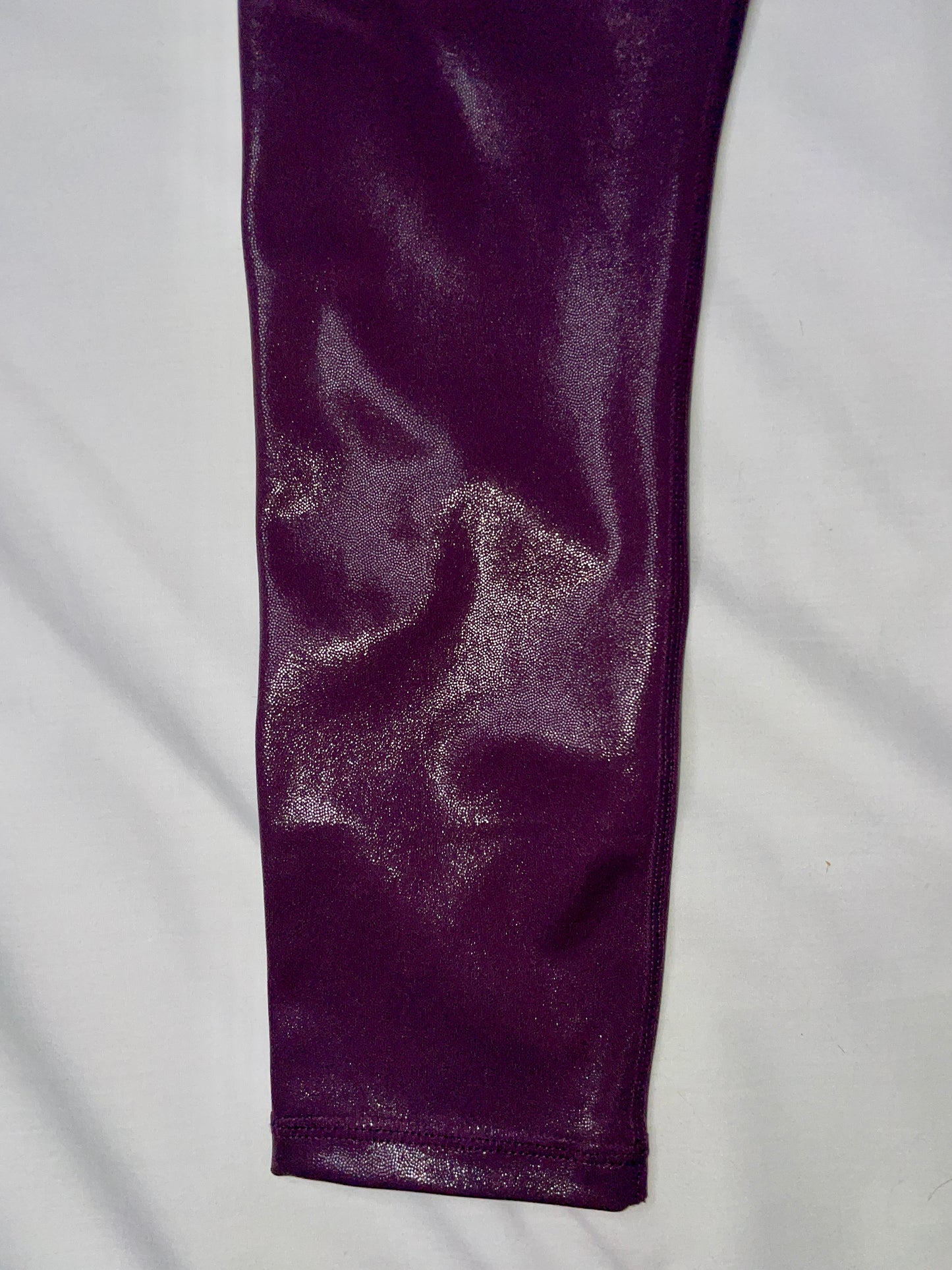 ZYIA Active Women's Metallic Plum High-Rise Crop Workout Light n Tight Leggings - Size 6-8