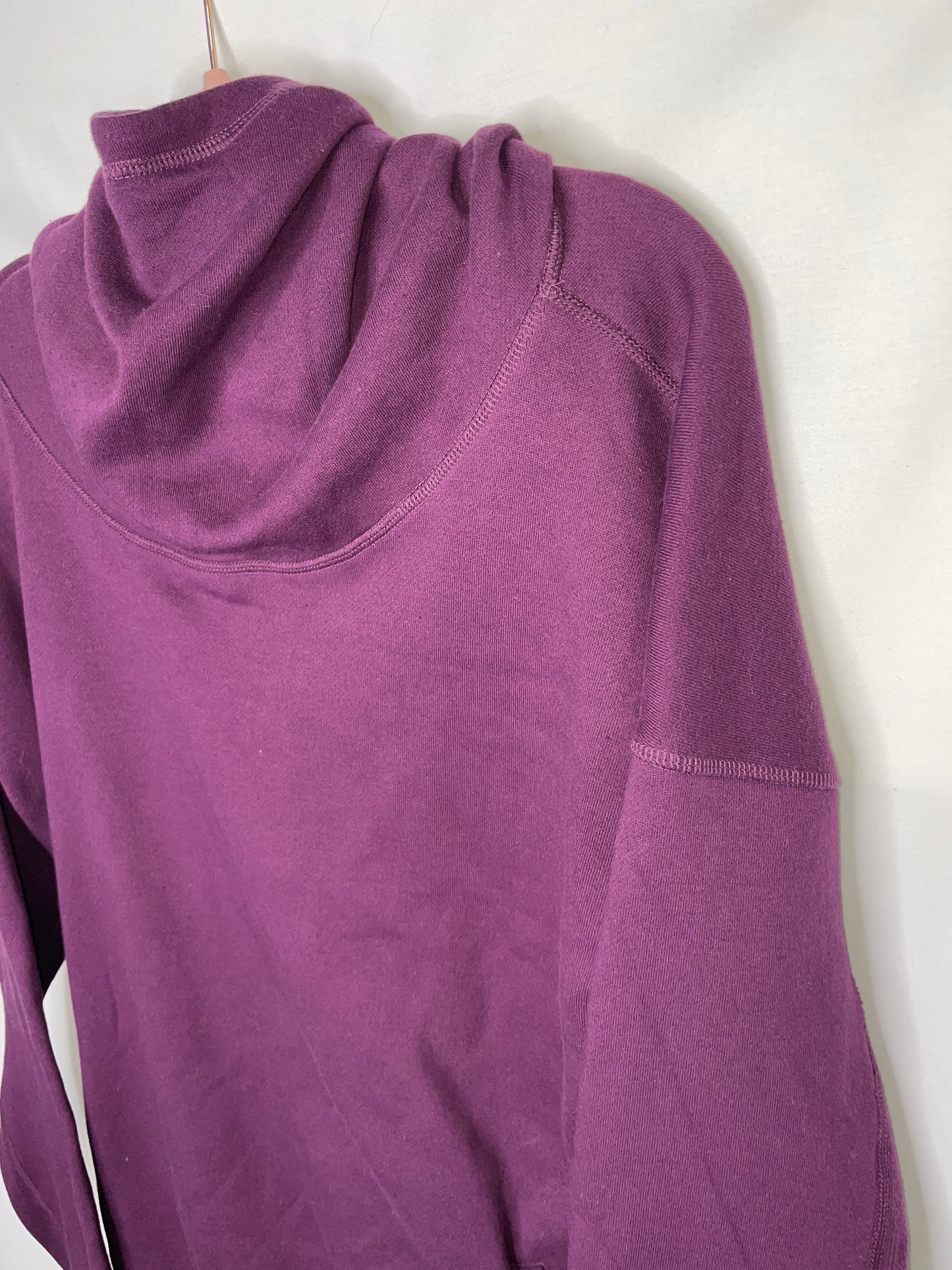 ZYIA Active Women’s Oh So Soft Cowl Neck Hoodie Sweatshirt Plum - Size L