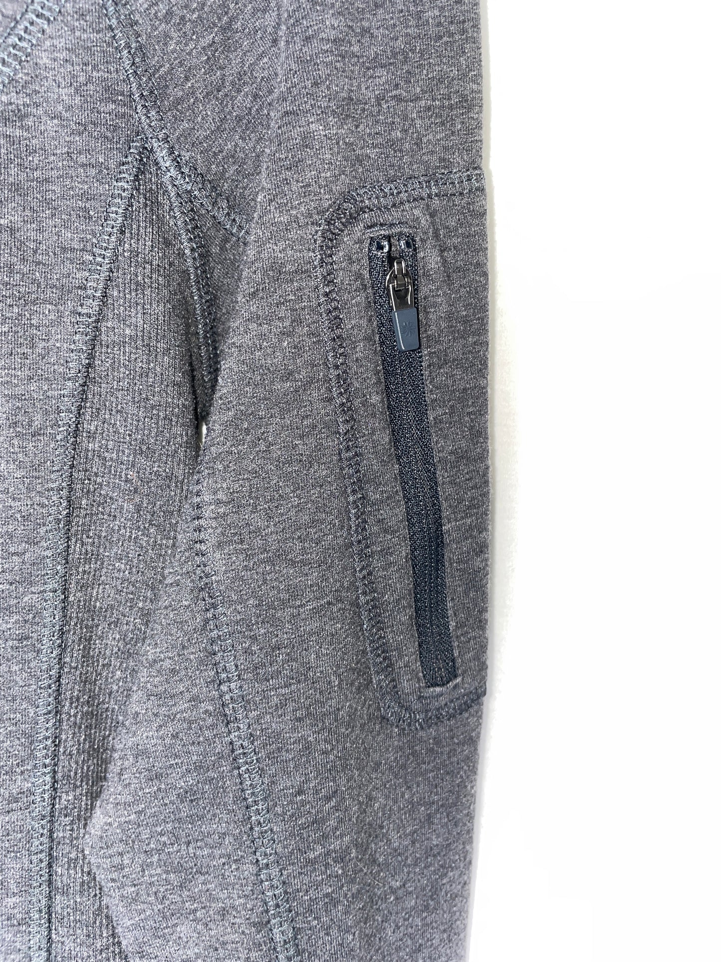ATHLETA Polyester Cotton Full Zip Athletic Fit Hoodie Jacket Grey - Size S
